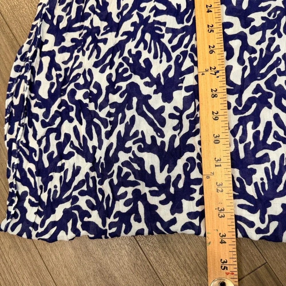 Lilly Pulitzer Murfee Infinity Scarf Blue White Coral Print Rayon 34